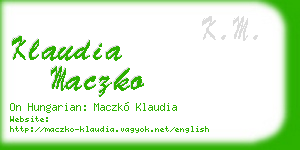 klaudia maczko business card