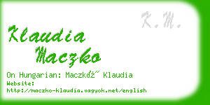 klaudia maczko business card